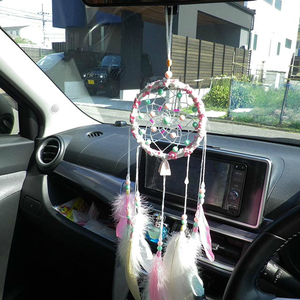  Dream catcher car car supplies room mirror accessory decoration feather 1500 jpy 1500 jpy exactly stylish lovely pink white circle jpy 