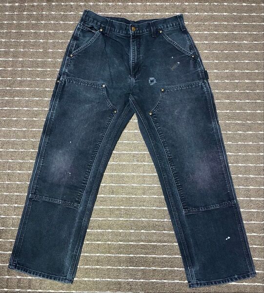 フェード最高 carhartt ダブルニーペインターパンツ 32×30 BLK