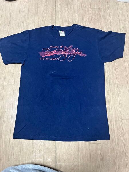 【価格相談歓迎】フロントプリント バックプリント Tシャツ 海外古着 ネイビー