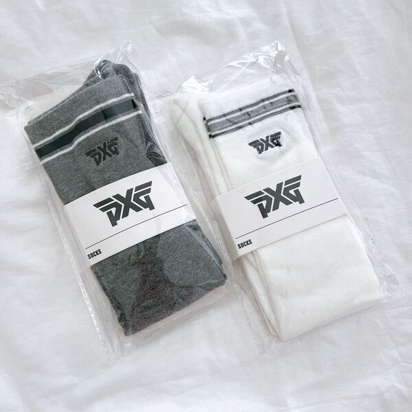 グレー PXG 靴下 ソックス ニーハイソックス ロゴ