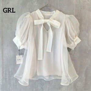 GRL☆バックリボン オーガンジーブラウス