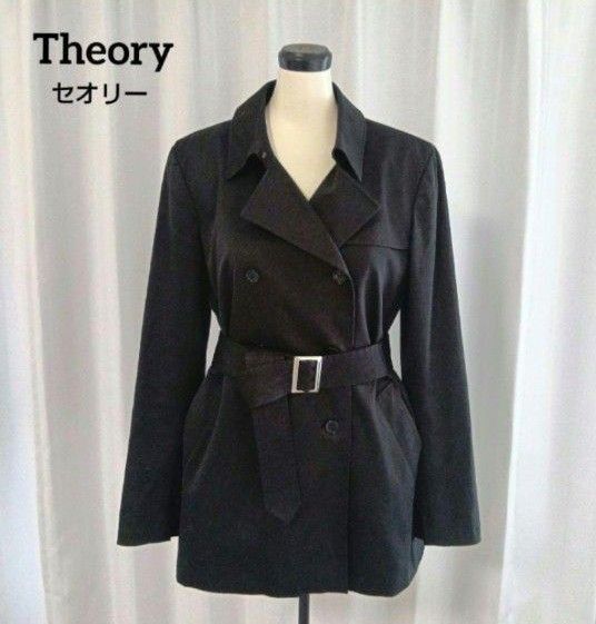 Theory★日本製★春秋★裏地付き★ミドル丈 トレンチコート