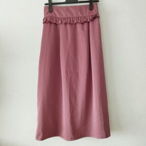 merlot plus ロングスカート ピンク フリーサイズ ※肩紐無し