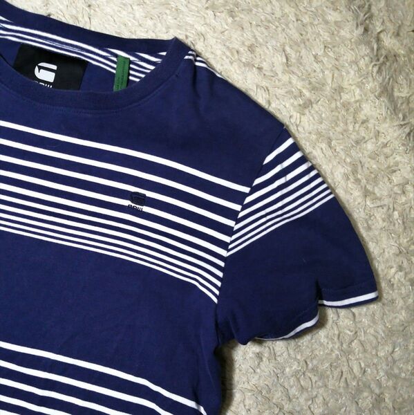 ★G-STAR RAW★Tシャツ 半袖 カットソー レトロボーダー 人気トップス