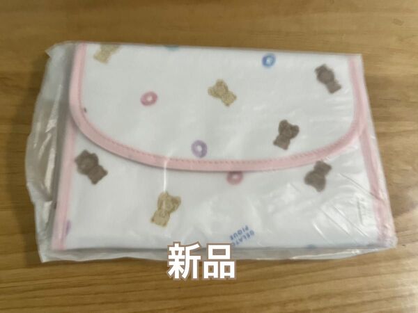 母子手帳ケース シリアルベア柄母子手帳ケースM ピンク 新品 ジャバラ ジェラートピケ マルチケース くま クマ