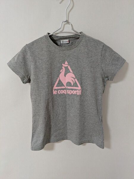 le coq sportif ルコックスポルティフ ロゴ 半袖 Tシャツ コットン ライトグレー ピンク 0 S