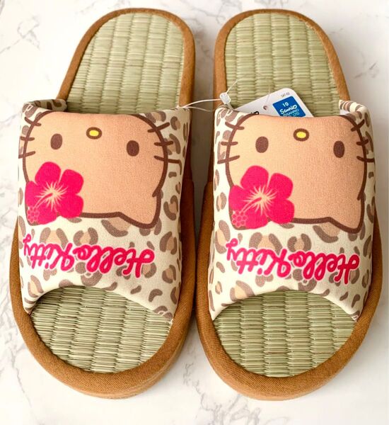 新品未使用 ハローキティ ヒョウ柄 畳スリッパ