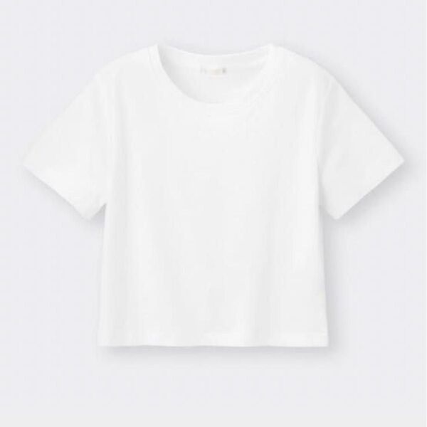 GU ジーユー コットン ミニTシャツ L ホワイト 白