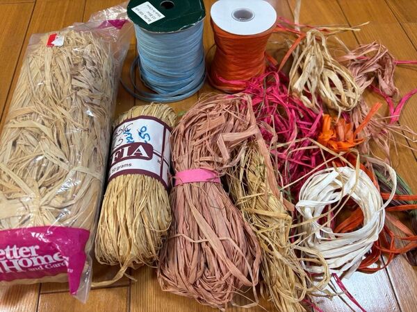 ラフィア まとめて 工作 ナチュラル