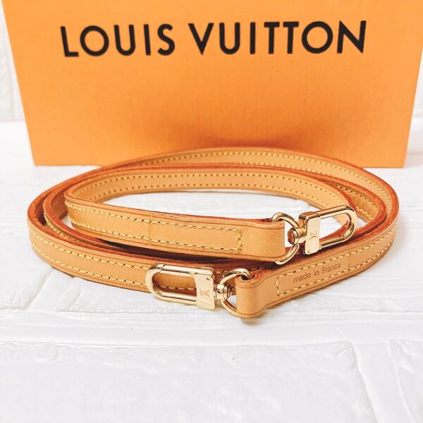 ヴィトン Vuitton レザー ヌメ革 ショルダーストラップ ベルトON348 ゴールド金具 バッグ用 レディース
