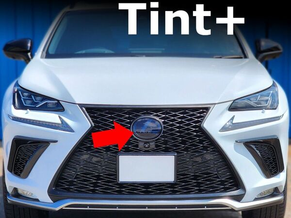 Tint+再利用できる レクサスNX 10系 エンブレム スモークフィルム(スモーク20% 前のみ)