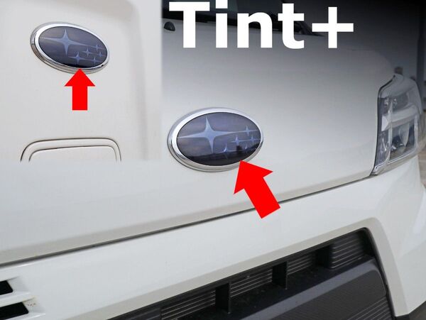 Tint+カット済み エンブレム スモークフィルム(スモーク20% 前後2枚セット) サンバーバン S321B/S331B 後期