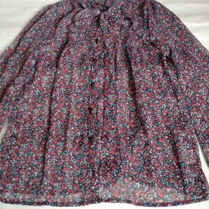 新品 ARROW アロー 花柄ブラウス フリル リボン