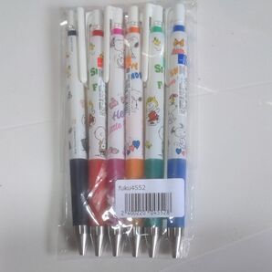 スヌーピー ノック式ボールペン6色セット