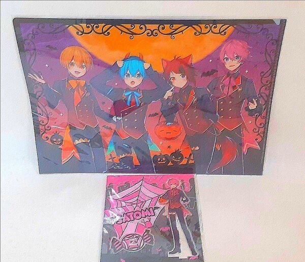 すとぷり ハロウィン仕様クリアファイル、さとみくんアクリルスタンド 2個セット 美品