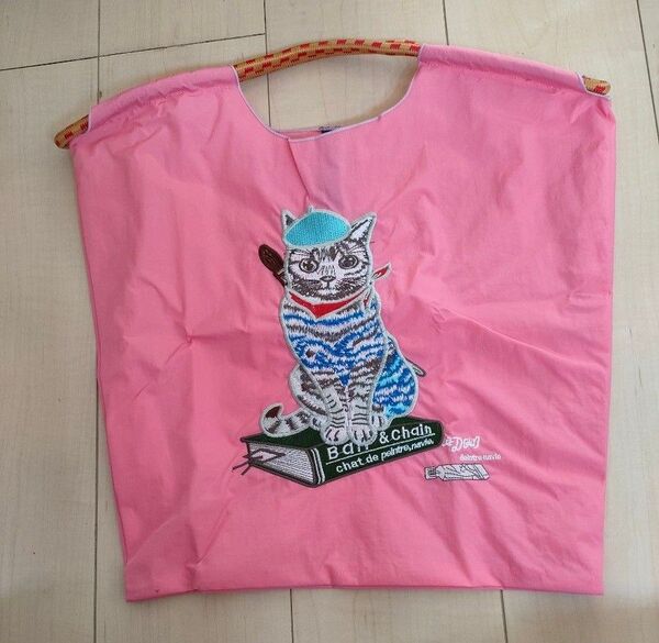 刺繍エコバッグ ねこ Мサイズ トートバッグ