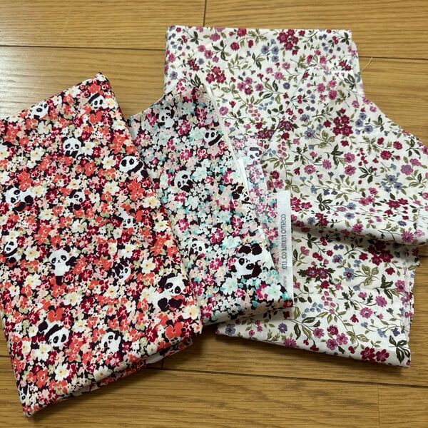 生地 はぎれ 小花柄 パンダ柄 cottonこばやし ハンドメイド