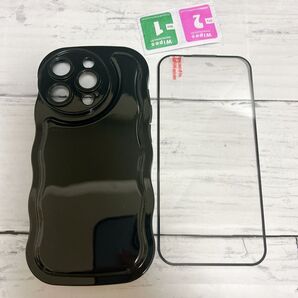 iPhone15 Pro 用 ケース ウェーブ デザイン かわいい 可愛い 韓国 おしゃれ シンプル ソフト TPU バンパー