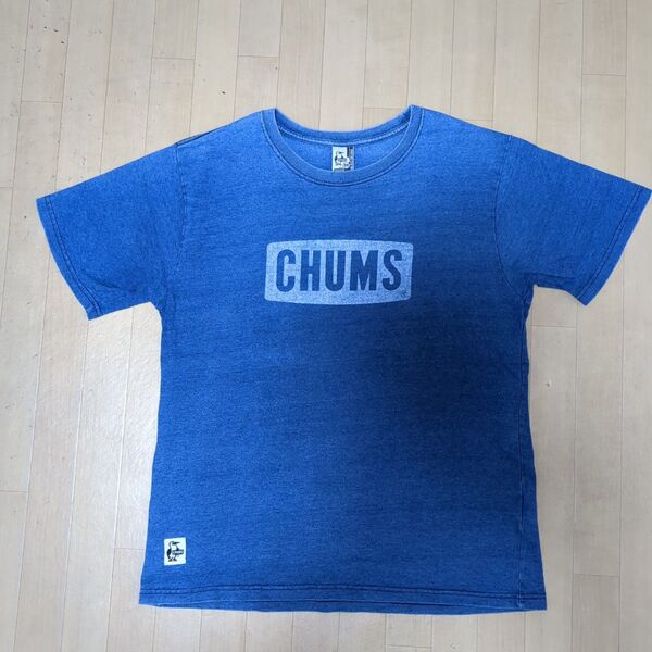 【美品/希少】CHUMS チャムス インディゴ染めロゴ半袖Tシャツ
