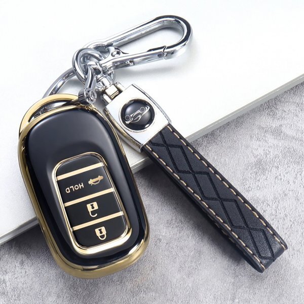 ホンダ キーケース キーシェル キーホルダー N-BOX ヴェゼル VEZEL ZR-V オデッセイ ステップワゴン スパーダ シビック ハッチバック 黒3b