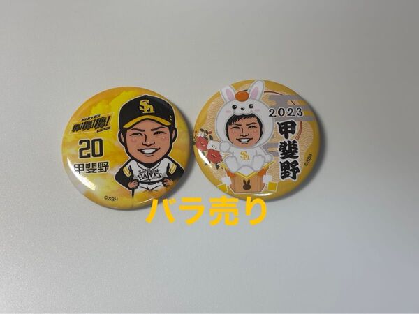 福岡ソフトバンクホークス 缶バッジ 甲斐野央 缶バッヂ