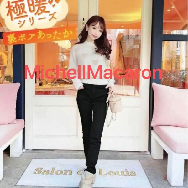 Michell Macaron 極暖スキニーパンツ 黒 XS