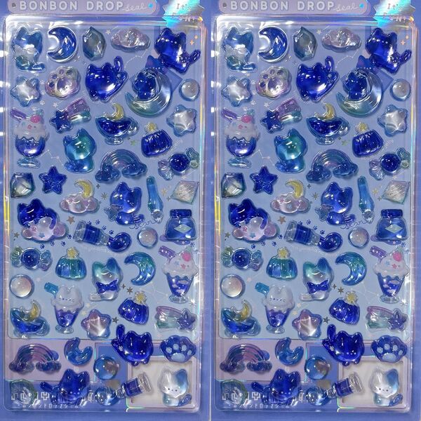 ボンボンドロップシール よるねこボンボン 2シート セット