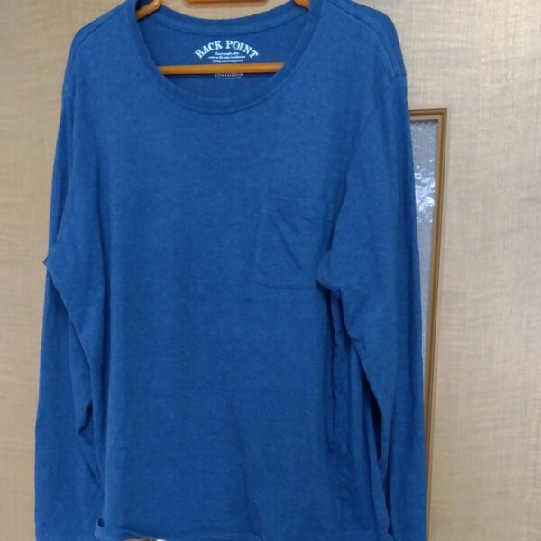 BACK POINT 長袖Tシャツ ブルー