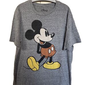ディズニー ミッキー 半袖プリントTシャツ 古着 グレー