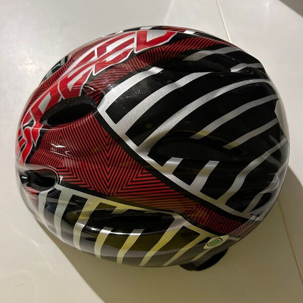 自転車用ヘルメット 児童用 子供用 54-58cm 赤×黒
