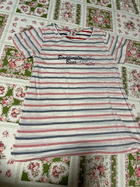 パディントンベア TシャツLサイズイギリス熊のパディントン 半袖Tシャツ Tシャツ トップス ボーダー