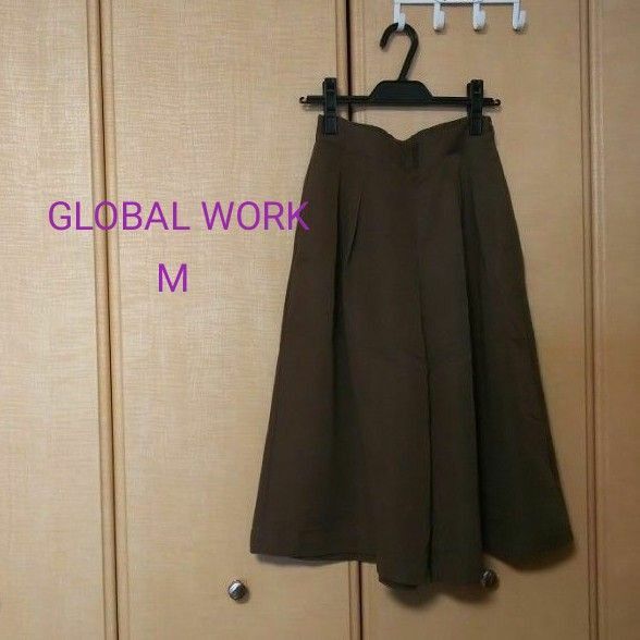 GLOBAL WORK ガウチョパンツ パンツ スカーチョ ワイドパンツ カーキ