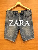 ZARA インディゴジョグデニムショートパンツ！ザラ_画像1