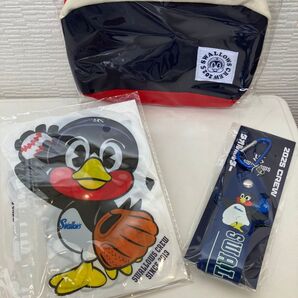 スウェットペンケース タオルホルダー ジッパーバッグ つば九郎 ヤクルトスワローズ