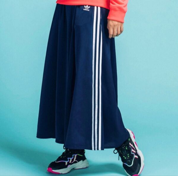 adidas サテンスカート ネイビー M 新品未使用タグ付き アディダス アディダスオリジナルス FL0045 ロング