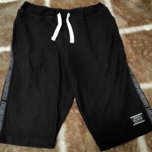 【男児160サイズ ハーフパンツ ブラック 古着】半ズボン 短パン