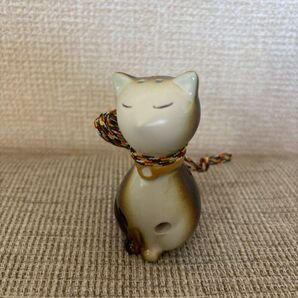 【未使用】陶器 猫型 オカリナ
