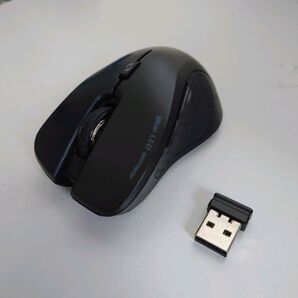 【ジャンク】SANWA 超小型レシーバーワイヤレスブルーLEDマウス(ブラック)