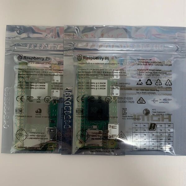 Raspberry Pi Zero 2 W 2枚