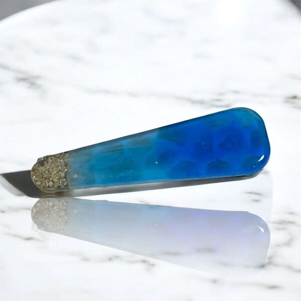 ハンドメイド レジン ヘアクリップ 海 砂浜 グラデーション
