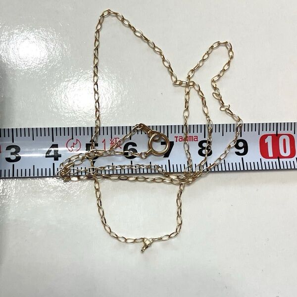 K10YG ダイヤ カット チェーン ブレスレット 17cm