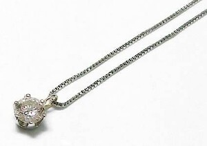 【13-28】K10WG K18WG ダイヤモンド0.21ct ペンダントネックレス【菊地質店】