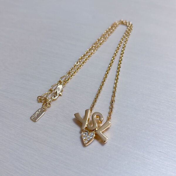 YSL イヴサンローラン ネックレス ペンダント ハート ゴールド 金