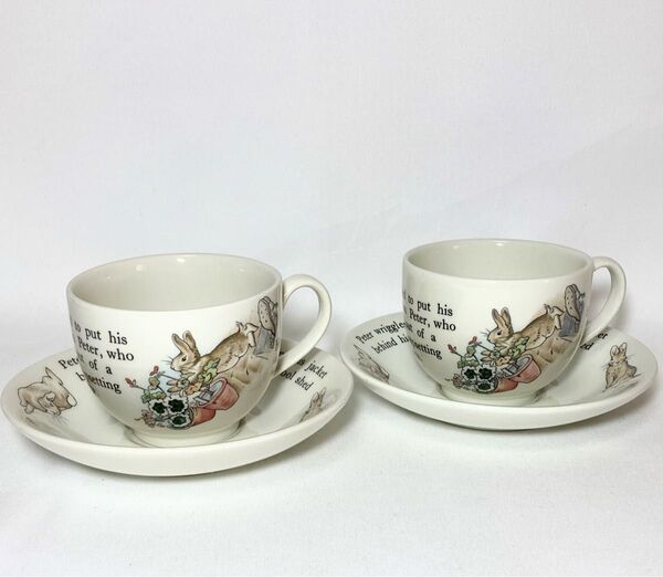 WEDGWOOD 旧刻印 ピーターラビット カップ&ソーサー 2客セット