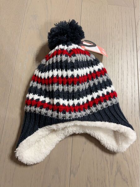 【新品】ベビー ニット帽 ボンボン ニットキャップ ビーニー 帽子 キッズ 48cm
