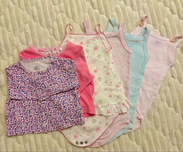 【美品】プチバトー 6点セット ロンパース 女の子 ベビー
