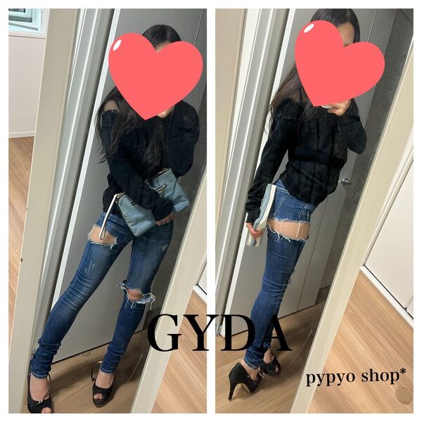 サイドリップスキニー GYDA ダメージ セクシー
