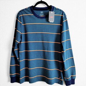 【新品・未使用】Levi's リーバイス カットソー 長袖 ボーダー柄 メンズ Mサイズ 紺&深緑&黄