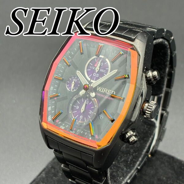 SEIKO WIRED セイコー ワイアード クロノグラフ デイト トノー ブラック 7T92-0RJ0