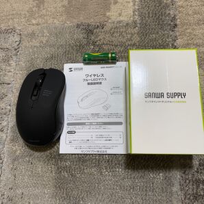 【値下げ】新品・未使用★サンワサプライ 400-MA097 ワイヤレスブルーLEDマウス 5ボタン式 黒